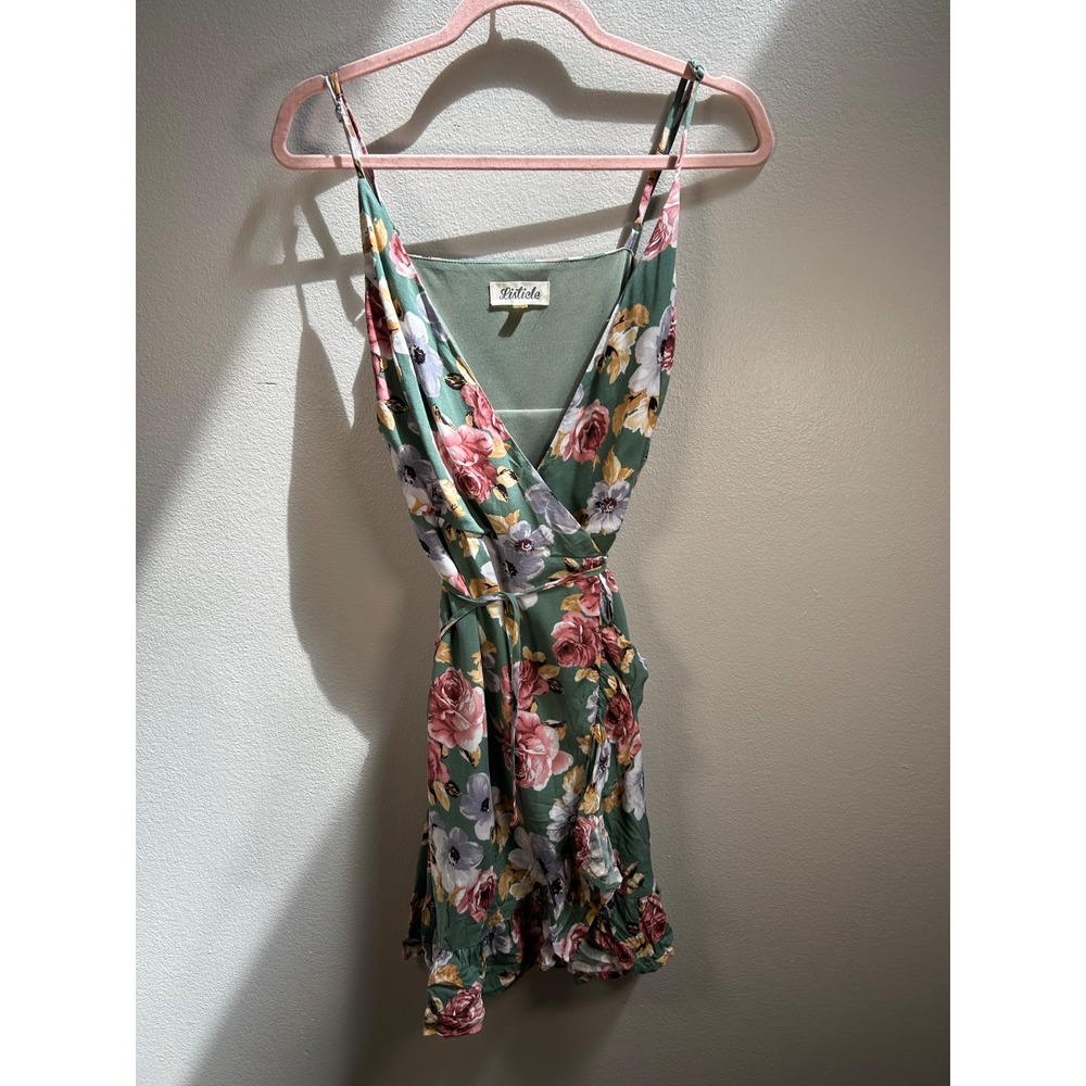 Listicle Floral Print Wrap Dress Size Small